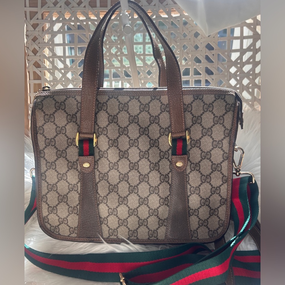 Gucci GG Supreme Ophidia Sherry Line crossbody tote Boston bag